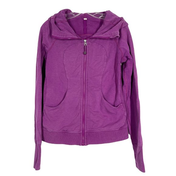 lululemon athletica Jackets & Blazers - Lululemon Jacket Purple Scuba Hoodie Size 6